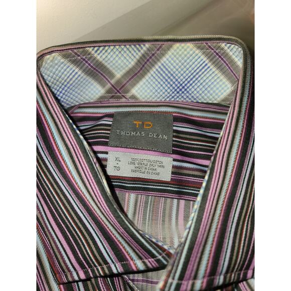 Thomas Dean striped long sleeve button down shirt- xl - Picture 5 of 5